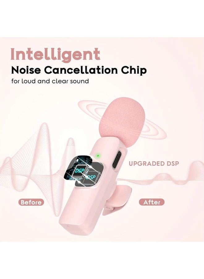 ميكروفون لافالير لاسلكي أسود مع تقليل الضوضاء لهواتف آيفون وأندرويد ومنفذ USB-C - Image 5